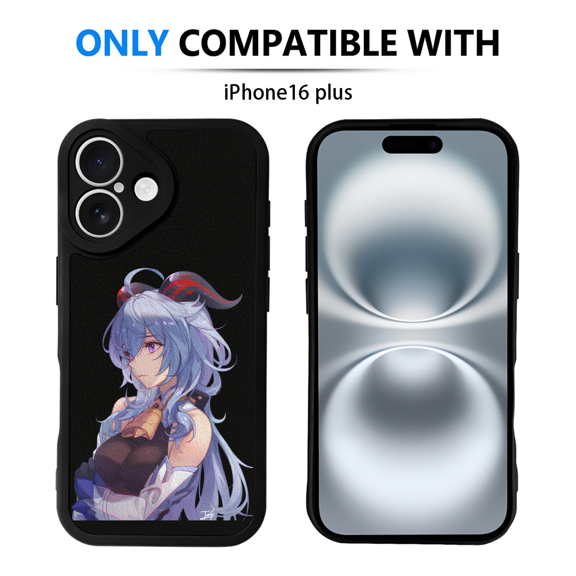 げんし神 甘雨 かんう genshin Ganyu 【iPhone 16シリーズ対応】シリコンスマホケース（レザー調） 材質：シリコン